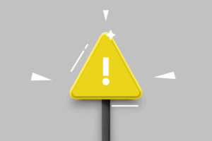 Schild, dass "Achtung" symbolisiert